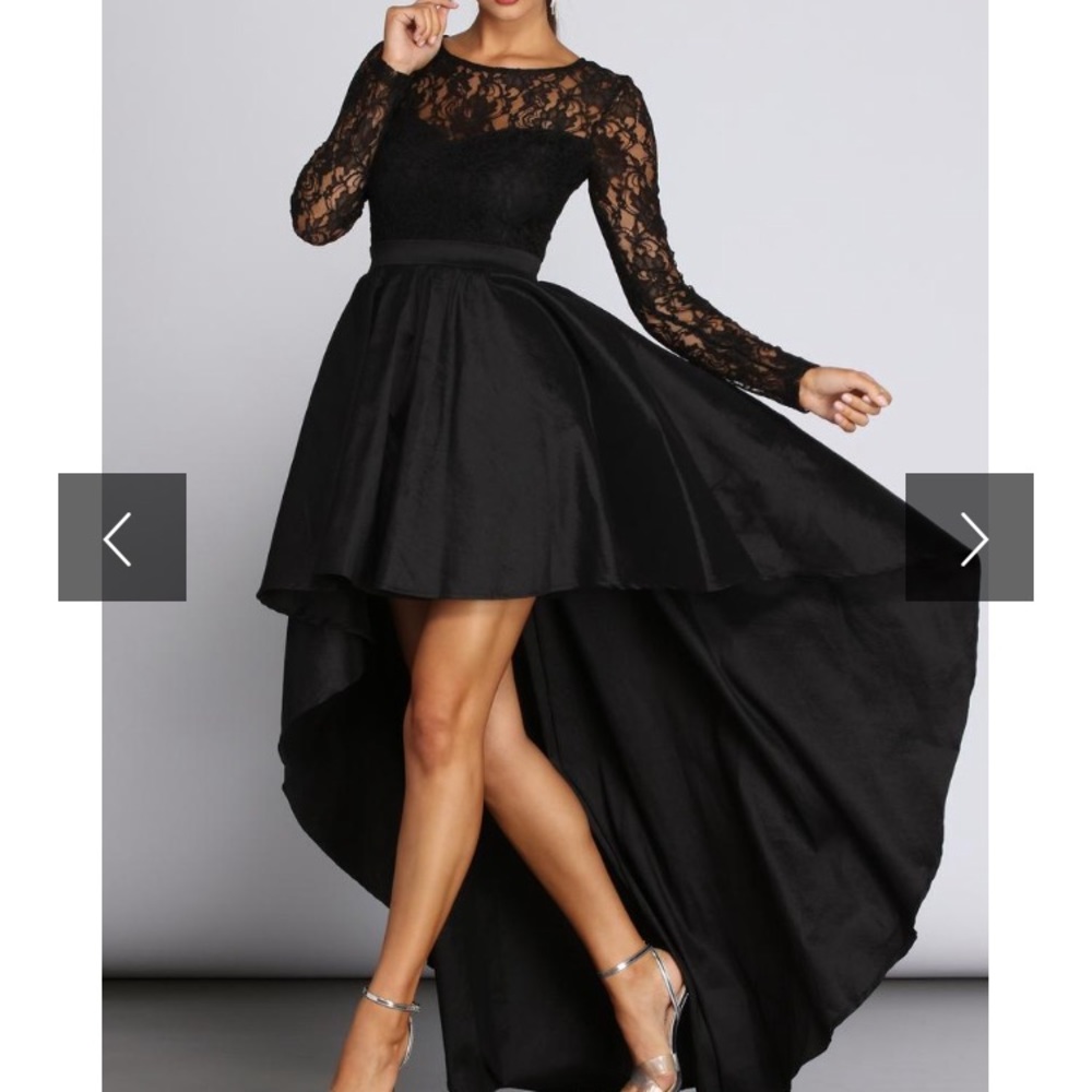 Black high low dress